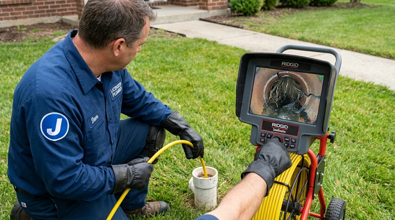 Sewer camera inspection being performed by Johns Plumbing LLC in Moose Lake
